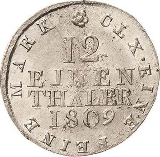 Reverso 1/12 tálero 1809 S.G.H. - valor de la moneda de plata - Sajonia, Federico Augusto I