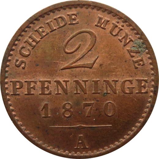 Reverso 2 Pfennige 1870 A - valor de la moneda  - Prusia, Guillermo I