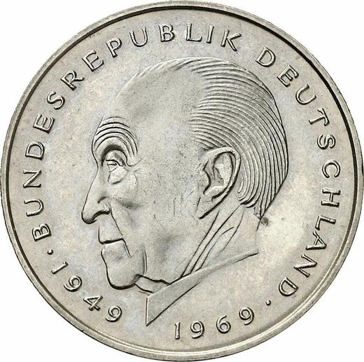 Аверс монеты - 2 марки 1987 года D "Аденауэр" - цена  монеты - Германия, ФРГ