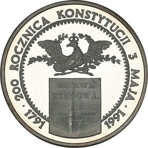 Reverso 200000 eslotis 1991 MW "200 aniversario de la Constitución del 3 de mayo" - valor de la moneda de plata - Polonia, República moderna