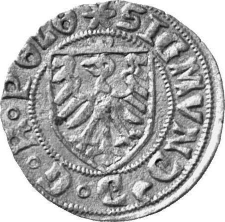 Реверс монеты - Шеляг 1526 года "Гданьск" - цена серебряной монеты - Польша, Сигизмунд I Старый