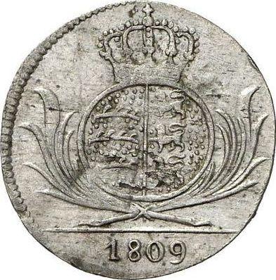 Rewers monety - 3 krajcary 1809 - cena srebrnej monety - Wirtembergia, Fryderyk I