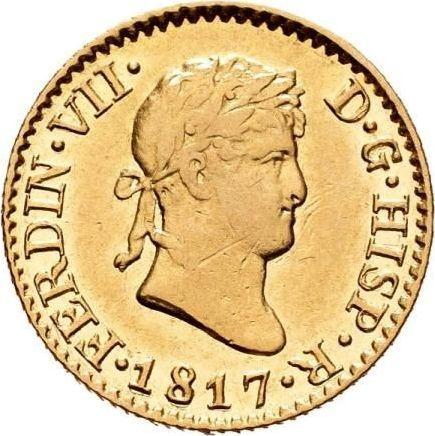 Awers monety - 1/2 escudo 1817 M GJ - cena złotej monety - Hiszpania, Ferdynand VII