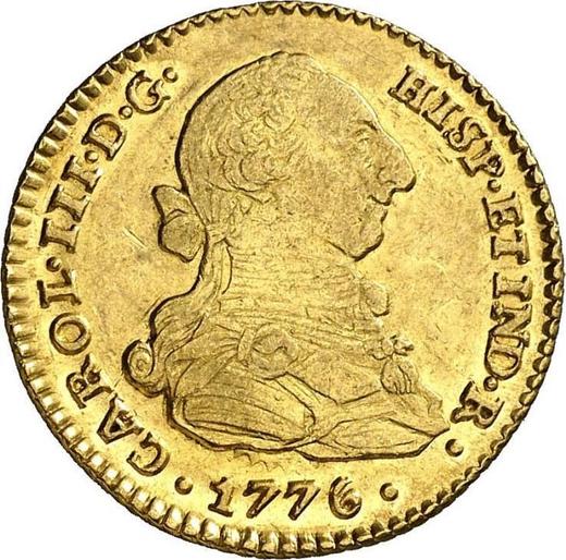 Awers monety - 2 escudo 1776 S CF - cena złotej monety - Hiszpania, Karol III