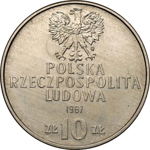 Awers monety - PRÓBA 10 złotych 1967 MW "Generał Karol Świerczewski" Miedź-nikiel - cena  monety - Polska, PRL