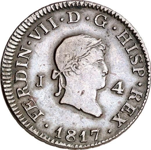 Anverso 4 maravedíes 1817 J "Tipo 1817-1820" - valor de la moneda  - España, Fernando VII
