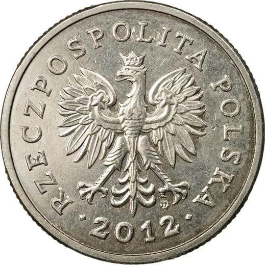 Awers monety - 1 złoty 2012 MW - cena  monety - Polska, III RP po denominacji