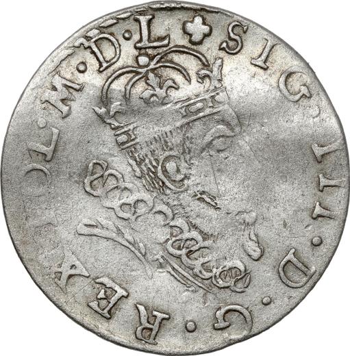 Аверс монеты - 1 грош 1607 года "Литва" Богория в щите Рамка на реверсе - цена серебряной монеты - Польша, Сигизмунд III Ваза