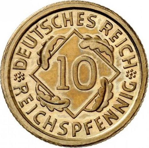 Anverso 10 Reichspfennigs 1924 E - valor de la moneda  - Alemania, República de Weimar