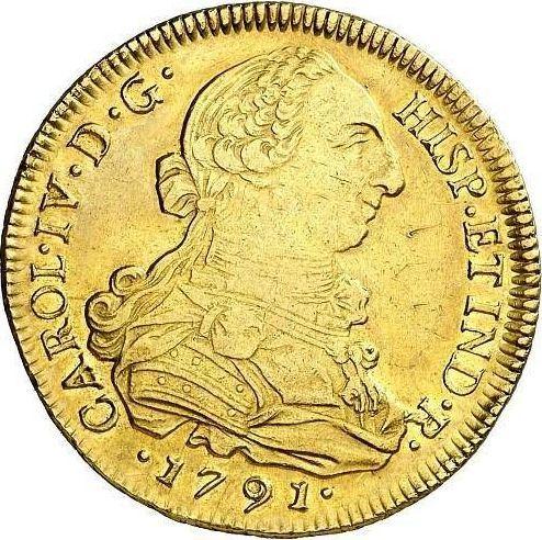 Obverse 8 Escudos 1791 So DA "Type 1789-1791" - Gold Coin Value - Chile, Charles IV