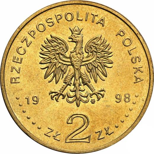 Аверс монеты - 2 злотых 1998 года MW RK "100 лет открытия радия и полония" - цена  монеты - Польша, III Республика после деноминации