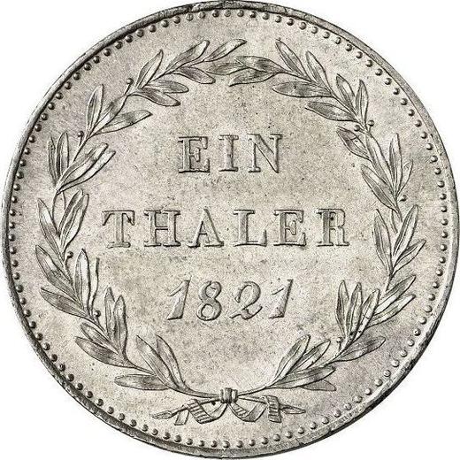 Реверс монеты - Талер 1821 года - цена серебряной монеты - Гессен-Кассель, Вильгельм II