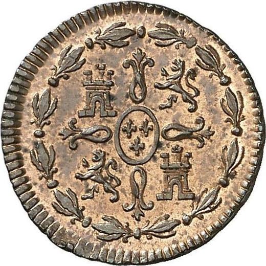 Реверс монеты - 1 мараведи 1772 года - цена  монеты - Испания, Карл III