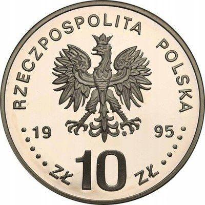Аверс монеты - 10 злотых 1995 года MW RK "100 лет Олимпийским Играм" - цена серебряной монеты - Польша, III Республика после деноминации