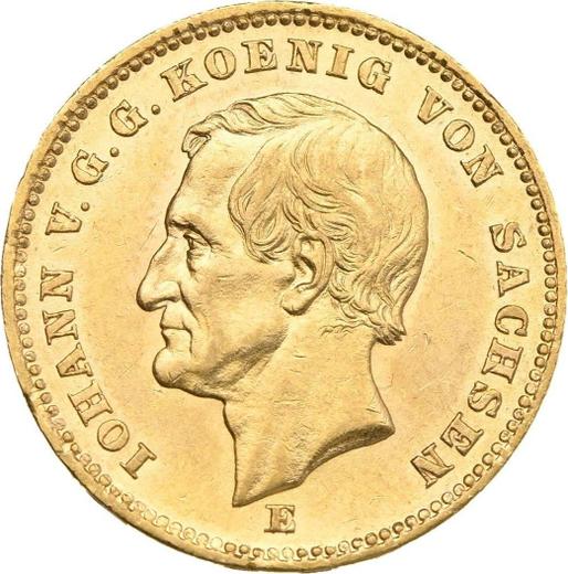 Аверс монеты - 20 марок 1872 года E "Саксония" - цена золотой монеты - Германия, Германская Империя