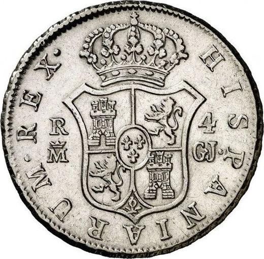 Реверс монеты - 4 реала 1816 года M GJ - цена серебряной монеты - Испания, Фердинанд VII