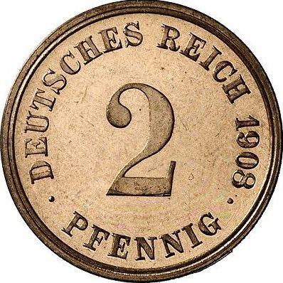 Obverse 2 Pfennig 1908 G "Type 1904-1916" -  Coin Value - Germany, German Empire