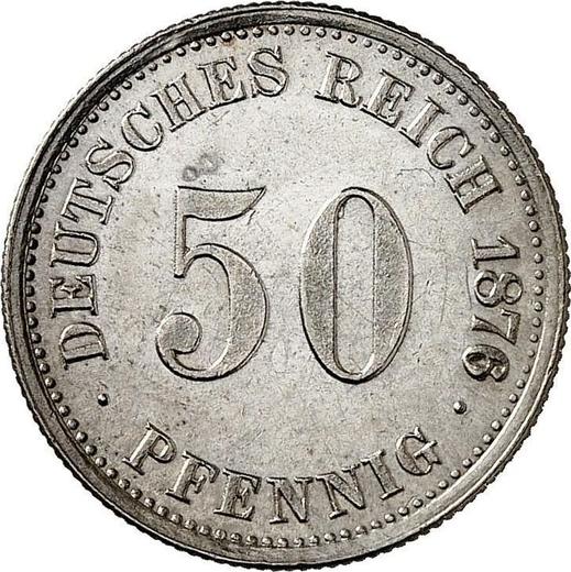 Anverso 50 Pfennige 1876 H "Tipo 1875-1877" - valor de la moneda de plata - Alemania, Imperio alemán