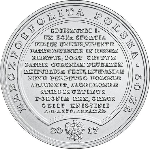 Аверс монеты - 50 злотых 2017 года MW "Сигизмунд II Август" - цена серебряной монеты - Польша, III Республика после деноминации