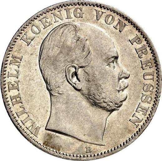 Аверс монеты - Талер 1868 года B - цена серебряной монеты - Пруссия, Вильгельм I