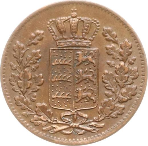 Аверс монеты - 1/2 крейцера 1855 года "Тип 1840-1856" - цена  монеты - Вюртемберг, Вильгельм I