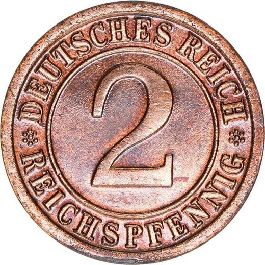 Аверс монеты - 2 рейхспфеннига 1936 года F - цена  монеты - Германия, Bеймарская республика