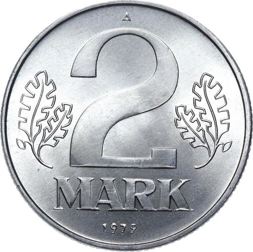 Anverso 2 marcos 1979 A - valor de la moneda  - Alemania, República Democrática Alemana (RDA)