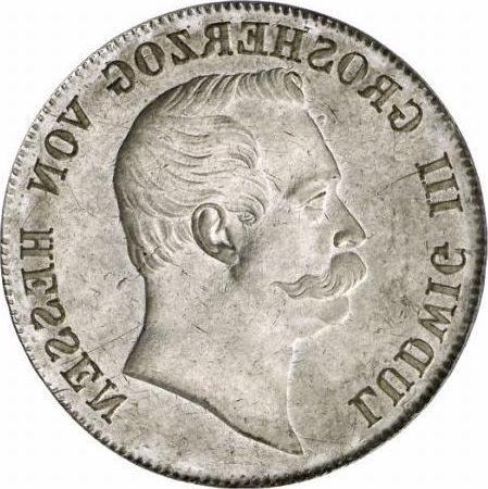 Reverse Thaler 1857 Incuse Error - Silver Coin Value - Hesse-Darmstadt, Louis III