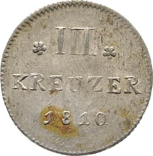 Reverso 3 kreuzers 1810 G.H. L.M. - valor de la moneda de plata - Hesse-Darmstadt, Luis I