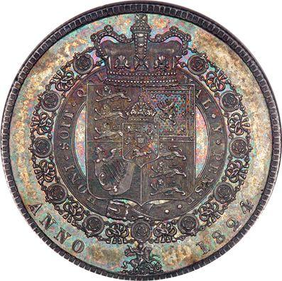 Rewers monety - 1/2 korony 1824 BP - cena srebrnej monety - Wielka Brytania, Jerzy IV