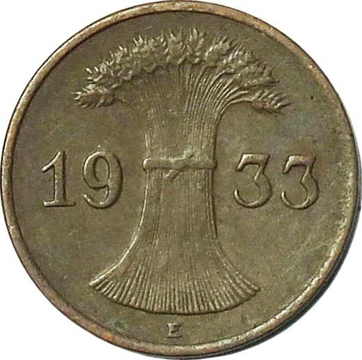 Reverso 1 Reichspfennig 1933 E - valor de la moneda  - Alemania, República de Weimar