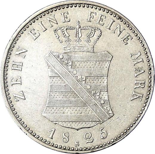 Reverse Thaler 1825 S - Silver Coin Value - Saxony-Albertine, Frederick Augustus I