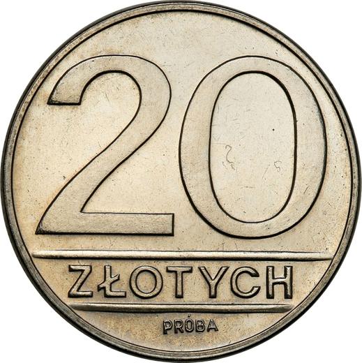 Реверс монеты - Пробные 20 злотых 1984 года MW Никель - цена  монеты - Польша, Народная Республика
