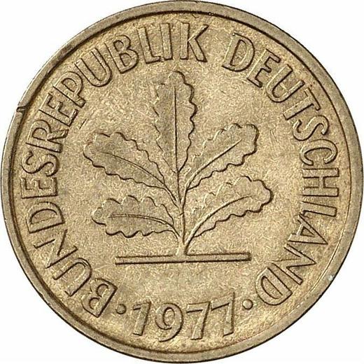 Реверс монеты - 5 пфеннигов 1977 года G - цена  монеты - Германия, ФРГ