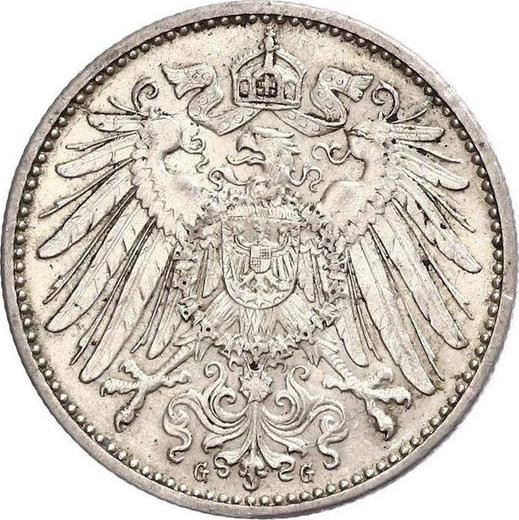 Rewers monety - 1 marka 1901 G "Typ 1891-1916" - cena srebrnej monety - Niemcy, Cesarstwo Niemieckie