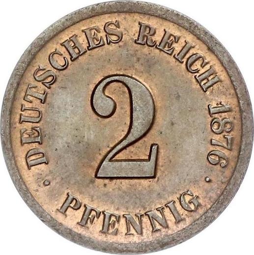 Anverso 2 Pfennige 1876 F "Tipo 1873-1877" - valor de la moneda  - Alemania, Imperio alemán