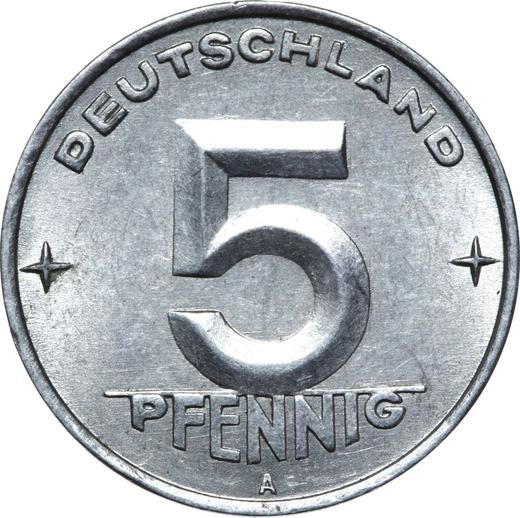 Anverso 5 Pfennige 1952 A - valor de la moneda  - Alemania, República Democrática Alemana (RDA)