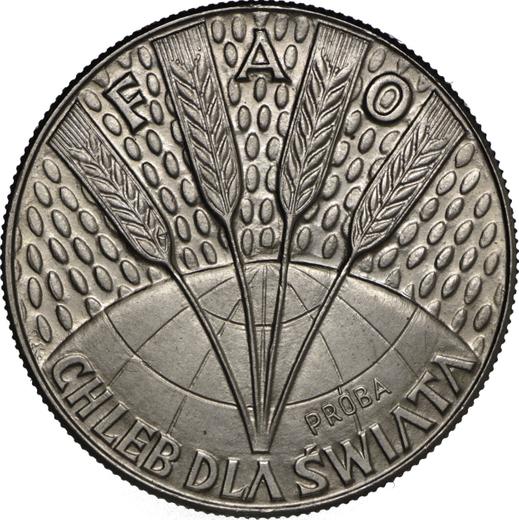 Реверс монеты - Пробные 10 злотых 1971 года MW WK "ФАО" Медно-никель - цена  монеты - Польша, Народная Республика