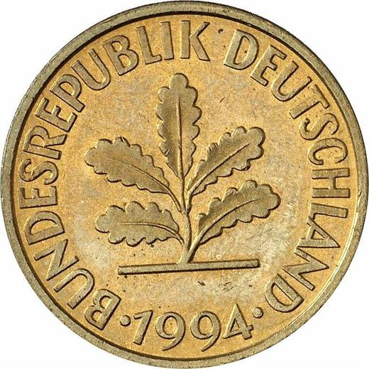 Реверс монеты - 10 пфеннигов 1994 года F - цена  монеты - Германия, ФРГ