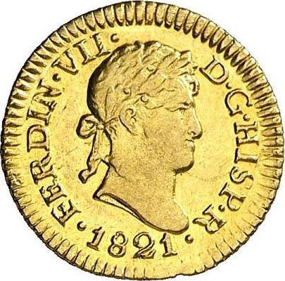 Awers monety - 1/2 escudo 1821 L JP - cena złotej monety - Peru, Ferdynand VII