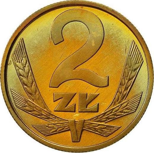 Реверс монеты - 2 злотых 1982 года MW - цена  монеты - Польша, Народная Республика