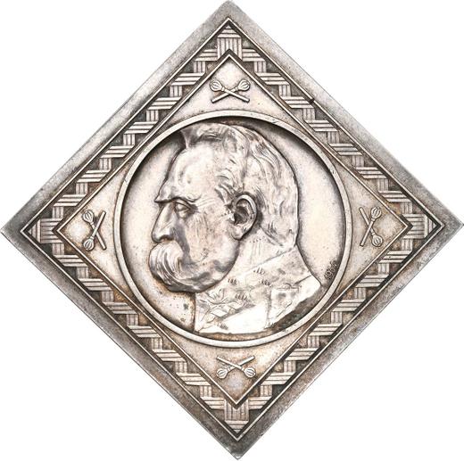 Reverso Pruebas 10 eslotis 1934 "Józef Piłsudski" Klippe - valor de la moneda de plata - Polonia, Segunda República