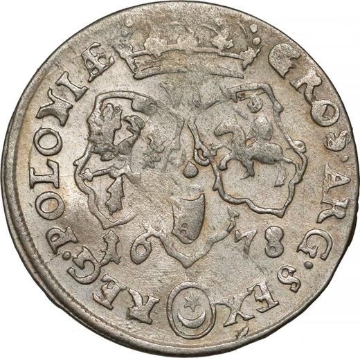 Reverse 6 Groszy (Szostak) 1678 - Silver Coin Value - Poland, John III Sobieski