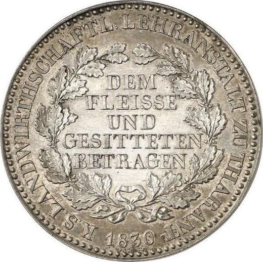 Rewers monety - Talar 1830 "Nagroda za ciężką pracę" ROLNICTWO - cena srebrnej monety - Saksonia-Albertyna, Antoni