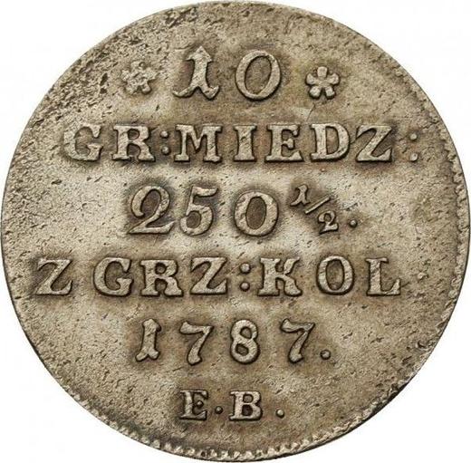 Реверс монеты - 10 грошей 1787 года EB - цена серебряной монеты - Польша, Станислав II Август