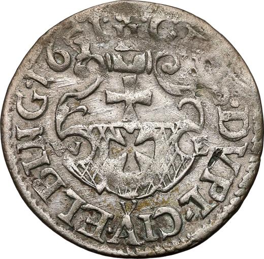 Rewers monety - Dwugrosz 1651 WVE "Elbląg" - cena srebrnej monety - Polska, Jan II Kazimierz