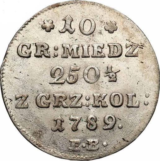 Rewers monety - 10 groszy 1789 EB - cena srebrnej monety - Polska, Stanisław II August