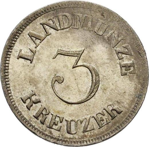 Reverso 3 kreuzers 1830 L - valor de la moneda de plata - Sajonia-Meiningen, Bernardo II
