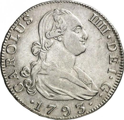 Аверс монеты - 4 реала 1793 года M MF - цена серебряной монеты - Испания, Карл IV