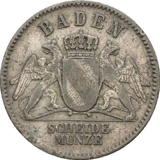 Awers monety - 3 krajcary 1866 - cena srebrnej monety - Badenia, Fryderyk I